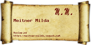 Meitner Milda névjegykártya